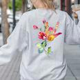 Flower American Sign Language ASL Teacher Teaching Deaf Women's Sweatshirt Back Print Ash Flower American Sign Language ASL Teacher Teaching Deaf Women's Sweatshirt Back Print Ash