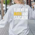 Fluent In Math And Sarcasm Teacher Appreciation Day Gift Women's Sweatshirt Back Print Ash Fluent In Math And Sarcasm Teacher Appreciation Day Gift Women's Sweatshirt Back Print Ash