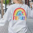 Fri-Yay Friyay Rainbow Colors Teacher Childrens Fun Designs Women's Sweatshirt Back Print Ash Fri-Yay Friyay Rainbow Colors Teacher Childrens Fun Designs Women's Sweatshirt Back Print Ash