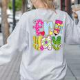 Fri-Yay Happy Friday Weekend Teacher Back To School Women's Sweatshirt Back Print Ash Fri-Yay Happy Friday Weekend Teacher Back To School Women's Sweatshirt Back Print Ash