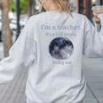 Full Moon Teacher Humor For Men Women Girls Kids Women's Sweatshirt Back Print Ash