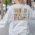 Fun Zoo Animal Print Teacher Shirts Wild About My Students Women's Sweatshirt Back Print Ash