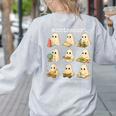 Ghosts Halloween Montessori Teacher Educator Costume Women's Sweatshirt Back Print Ash Ghosts Halloween Montessori Teacher Educator Costume Women's Sweatshirt Back Print Ash