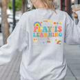 Groovy Play Is Learning Kindergarten Teacher Appreciation Women's Sweatshirt Back Print Ash Groovy Play Is Learning Kindergarten Teacher Appreciation Women's Sweatshirt Back Print Ash
