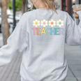 Groovy Teacher Cute Daisy Flower Retro Back To School Women's Sweatshirt Back Print Ash Groovy Teacher Cute Daisy Flower Retro Back To School Women's Sweatshirt Back Print Ash