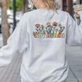 Groovy Tiny Human Tamer Floral Kindergarten Teacher Women's Sweatshirt Back Print Ash