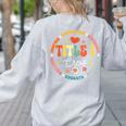 Groovy Title 1 Crew Cute Title 1 Reading Teacher Men Women Kids Women's Sweatshirt Back Print Ash
