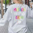Growth Mindset Positive Back To School Teacher Student Women's Sweatshirt Back Print Ash Growth Mindset Positive Back To School Teacher Student Women's Sweatshirt Back Print Ash