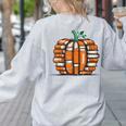 Halloween Books Pumpkin Reading Teacher Fall Men Women Women's Sweatshirt Back Print Ash