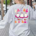 Halloween Dance Teacher Pas De Boo-Ree Ghost Ballet Dancer Women's Sweatshirt Back Print Ash