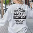 Halloween Gym Teacher Prisoner Costume Women's Sweatshirt Back Print Ash