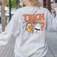Halloween Medical Lab Science Microbiology Scientist Teacher Men Women Women's Sweatshirt Back Print Ash
