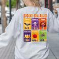 Halloween Spooky Syllable Types Teacher Educational Women's Sweatshirt Back Print Ash