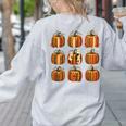 Halloween Teacher Fall Book Pumpkin Retro Reading Women's Sweatshirt Back Print Ash Halloween Teacher Fall Book Pumpkin Retro Reading Women's Sweatshirt Back Print Ash