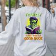 Halloween Teacher Librarian Frankenstein Reading Books Women's Sweatshirt Back Print Ash Halloween Teacher Librarian Frankenstein Reading Books Women's Sweatshirt Back Print Ash