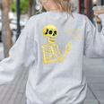 Halloween Teacher Six Seven 6 7 Skeleton Spooky Costume Women's Sweatshirt Back Print Ash