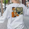 Halloween Teacher Six Seven Meme 6 7 Skeleton Spooky Costume Women's Sweatshirt Back Print Ash