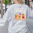 Hangin With My Cookies Gingerbread Christmas Teacher Women's Sweatshirt Back Print Ash