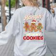 Hangin With My Cookies Gingerbread Man Xmas Teacher Women's Sweatshirt Back Print Ash