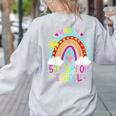 Happy 50th Days Of School Rainbow Teacher 50 Days Smarter Women's Sweatshirt Back Print Ash
