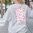 Happy Dot Day Bow Coquette For Teacher Girls Women's Sweatshirt Back Print Ash