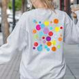 Happy Dot Day Colorful Polka Dot Art Teacher Student Kids Women's Sweatshirt Back Print Ash