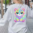 Happy Dot Day Colorful Polka Dot Cat Kitten Teachers Kids Women's Sweatshirt Back Print Ash Happy Dot Day Colorful Polka Dot Cat Kitten Teachers Kids Women's Sweatshirt Back Print Ash