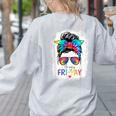 Happy Fri-Yay Friday Teacher Life Happy Friday Women's Sweatshirt Back Print Ash
