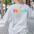 Happy Fri Yay Teacher Friday Women's Sweatshirt Back Print Ash