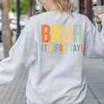 Happy Friyay Teacher Shirt Cute Teacher Fashion Bruh Fri-Yay Women's Sweatshirt Back Print Ash