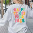 Happy To See Your Face Teacher Disco Ball Back To School Women's Sweatshirt Back Print Ash Happy To See Your Face Teacher Disco Ball Back To School Women's Sweatshirt Back Print Ash