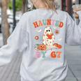 Haunted By 67 Boo Ghost Teacher 6 7 Halloween Costume Women's Sweatshirt Back Print Ash Haunted By 67 Boo Ghost Teacher 6 7 Halloween Costume Women's Sweatshirt Back Print Ash