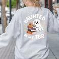 Haunted By My TBR Cute Ghost Book Reading Teacher Halloween Women's Sweatshirt Back Print Ash Haunted By My TBR Cute Ghost Book Reading Teacher Halloween Women's Sweatshirt Back Print Ash