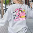 Hello 3rd Third Grade Back To School Pink Leopard Teacher Women's Sweatshirt Back Print Ash Hello 3rd Third Grade Back To School Pink Leopard Teacher Women's Sweatshirt Back Print Ash