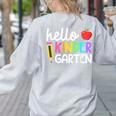 Hello Kindergarten Team Kinder Back To School Teacher Kids Women's Sweatshirt Back Print Ash Hello Kindergarten Team Kinder Back To School Teacher Kids Women's Sweatshirt Back Print Ash