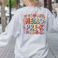 Hello Pre-K Back To School Teacher Student Fun Graphic Tee Women's Sweatshirt Back Print Ash Hello Pre-K Back To School Teacher Student Fun Graphic Tee Women's Sweatshirt Back Print Ash