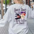 Hocus Pocus I Need Coffee To Focus Halloween Teacher Women's Sweatshirt Back Print Ash