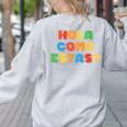 Hola Como Estas Spanish Teacher Fiesta Party Banners Women's Sweatshirt Back Print Ash