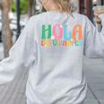 Hola Estudiantes Maestra Back To School Spanish Teacher Women's Sweatshirt Back Print Ash