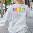 Hooray It's Library Day Teacher Reader Books Back To School Women's Sweatshirt Back Print Ash