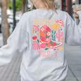 Howdy Pre-K Cowgirls Teacher Back To School Women's Sweatshirt Back Print Ash Howdy Pre-K Cowgirls Teacher Back To School Women's Sweatshirt Back Print Ash