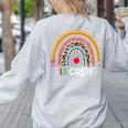 IA Crew Instructional Assistant Rainbow Teachers Aide Women's Sweatshirt Back Print Ash IA Crew Instructional Assistant Rainbow Teachers Aide Women's Sweatshirt Back Print Ash