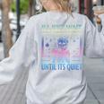 I'Ll Just Wait Until It's Quiet Skeleton Messy Bun Teacher Women's Sweatshirt Back Print Ash