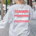 I'm A Teacher And A Marathon Runner Don't Underestimate Me Men Women Women's Sweatshirt Back Print Ash I'm A Teacher And A Marathon Runner Don't Underestimate Me Men Women Women's Sweatshirt Back Print Ash