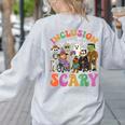 Inclusion Isnt Scary Halloween Skeleton Ghost Sped Teacher Women's Sweatshirt Back Print Ash Inclusion Isnt Scary Halloween Skeleton Ghost Sped Teacher Women's Sweatshirt Back Print Ash