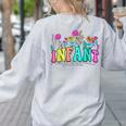 Infant Teacher Floral First Day Back To School Teaching Women's Sweatshirt Back Print Ash Infant Teacher Floral First Day Back To School Teaching Women's Sweatshirt Back Print Ash