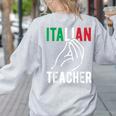 Italian Teacher Italy Italia Back To School First Day Women's Sweatshirt Back Print Ash Italian Teacher Italy Italia Back To School First Day Women's Sweatshirt Back Print Ash