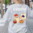 It's A Bootiful Day To Make Art Groovy Art Teacher Halloween Women's Sweatshirt Back Print Ash