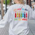 Its Okay To Feel All The Feels Mood Color Crayons Teacher Women's Sweatshirt Back Print Ash Its Okay To Feel All The Feels Mood Color Crayons Teacher Women's Sweatshirt Back Print Ash