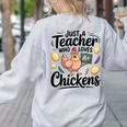 Just a Teacher Who Loves Chickens Chicken Farm Animal Lover Women's Sweatshirt Back Print Ash Just a Teacher Who Loves Chickens Chicken Farm Animal Lover Women's Sweatshirt Back Print Ash